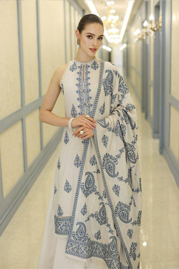 Embroidered Dhanak 3-Piece Suit