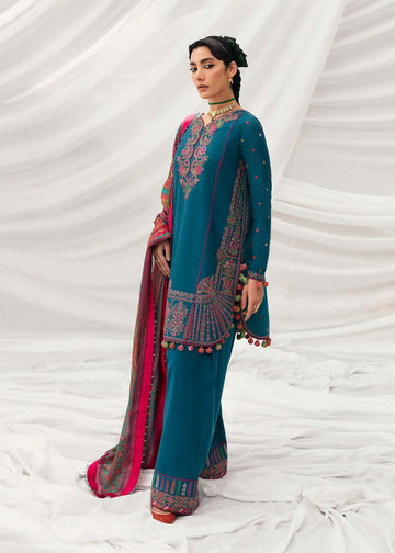 Embroidered Dhanak 3-Piece Suit