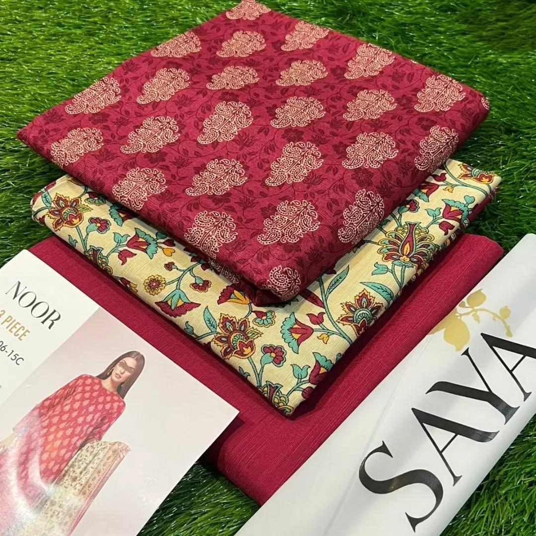 Printed Khaddar 3-Piece Suit