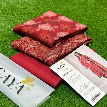 Printed Khaddar 3-Piece Suit