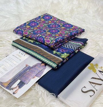 Printed Khaddar 3-Piece Suit