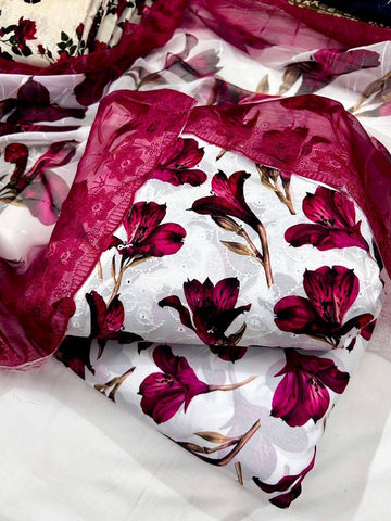 Chikenkari 3-Pc Suit