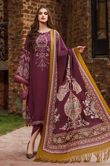 Embroidred  Dhanak 3-Pc Suit